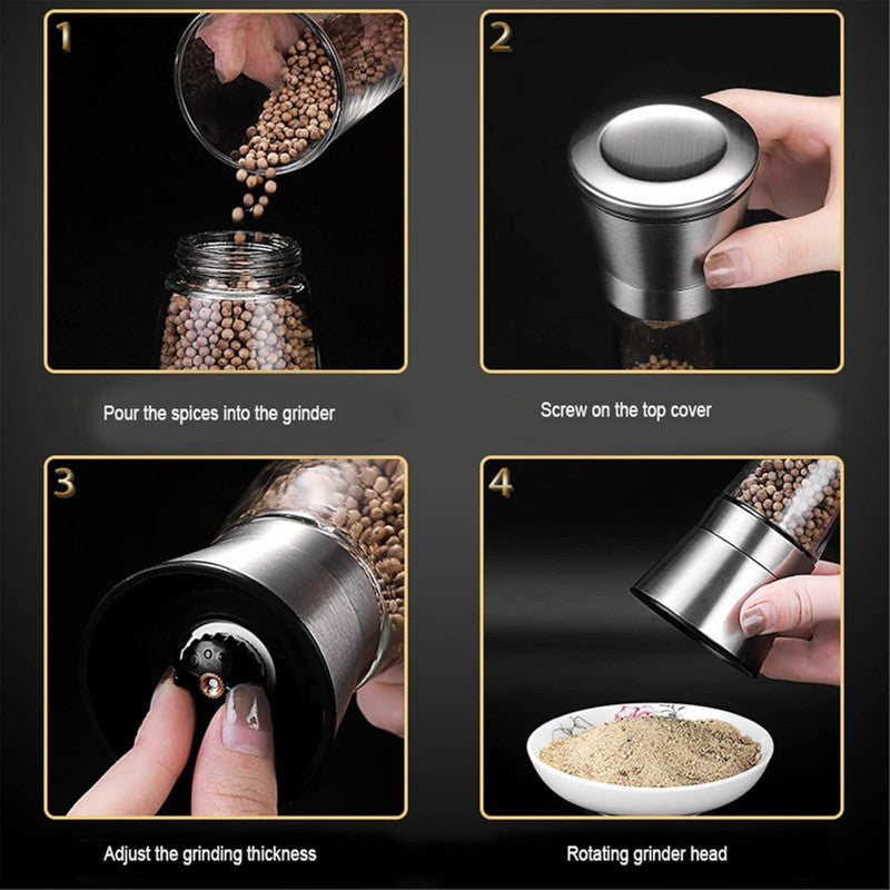 Glass Ceramic Salt Pepper Mill Grinder Salt and Pepper Crusher