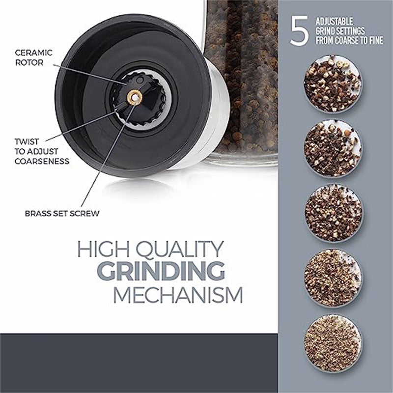 Glass Ceramic Salt Pepper Mill Grinder Salt and Pepper Crusher